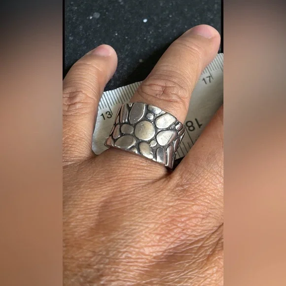 John Hardy Sterling Silver Pebble Design Ring